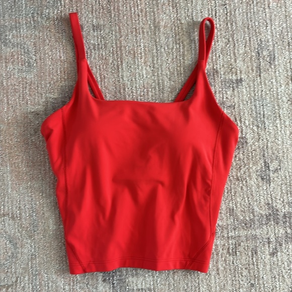 Lululemon Strappy Nulu Shelf Tank Top Love Red Sz 6 - Picture 3 of 6